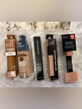 Elf, maybe line, bare mineral, foundations, concealer, bronzer